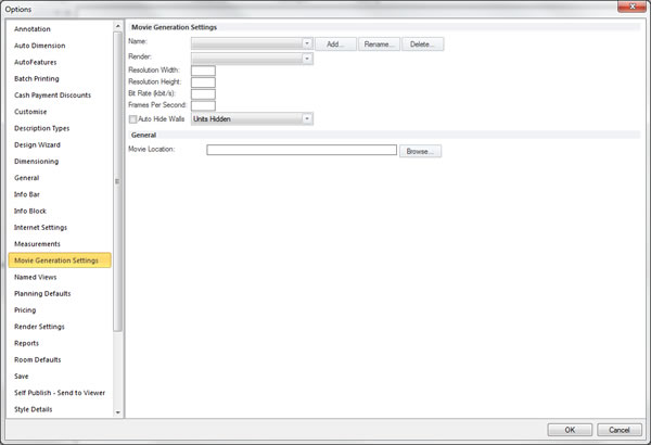 Movie Generation Settings Preference Section