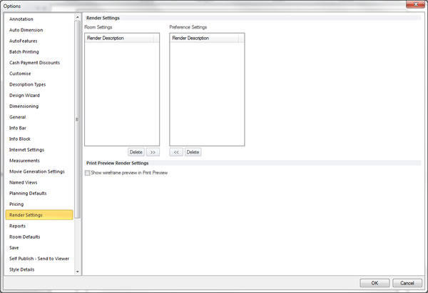 Render Settings Preference Section
