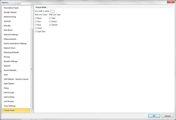 Virtual Walls Preference Section
